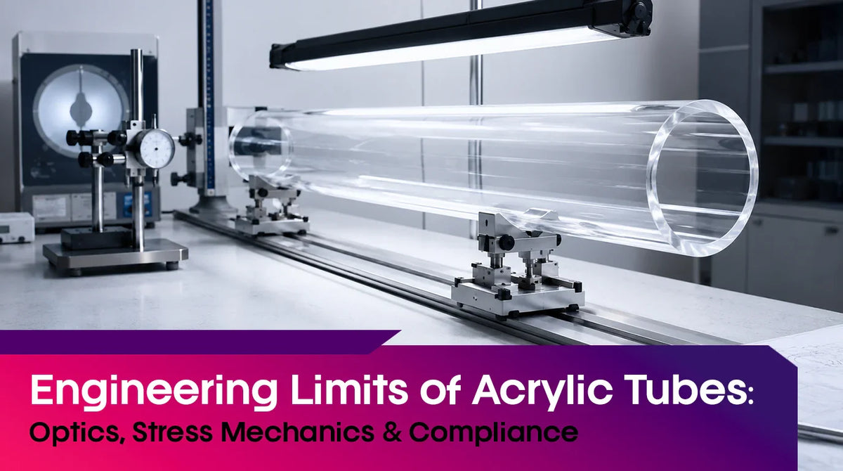 Precision inspection of a clear acrylic tube in an engineering laboratory