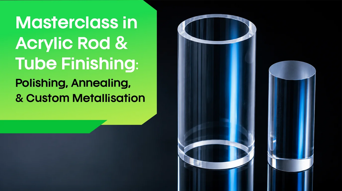 Mirror-polished acrylic tube and acrylic rod with crystal-clear optical finish.