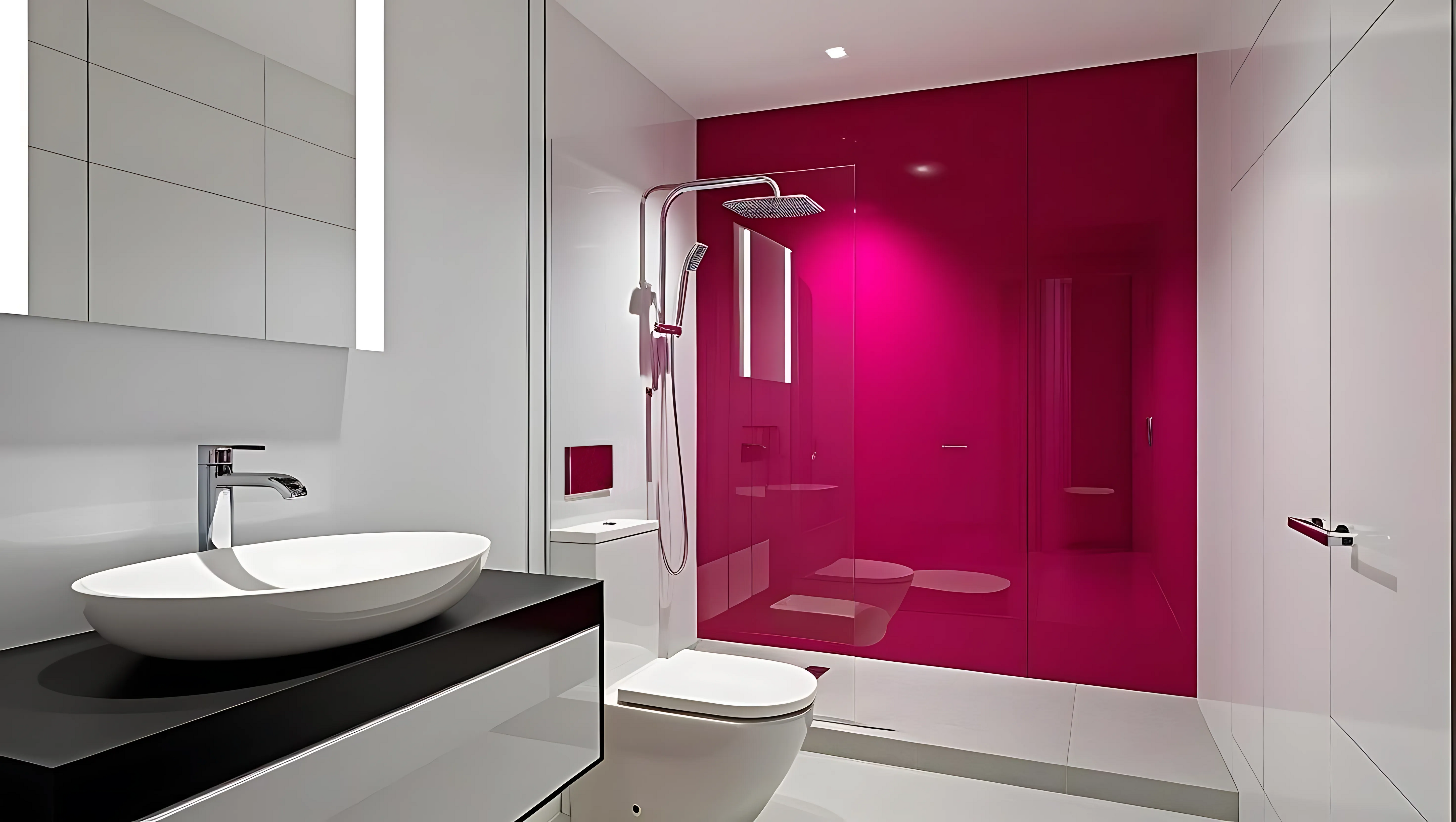 Bathroom in Cladstock uPVC Cladding Pomegranate Gloss | Plastock