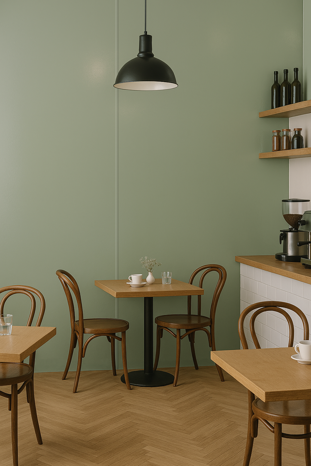 Café in Cladstock uPVC Cladding Sage Green Gloss | Plastock