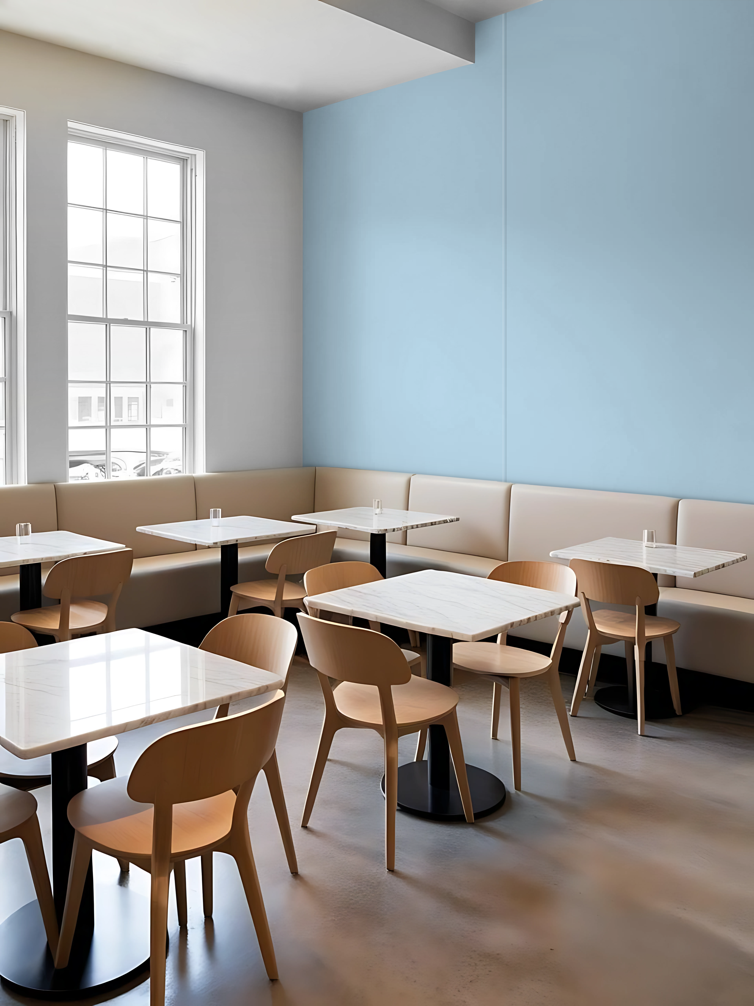 Café in Cladstock uPVC Cladding Powder Blue Satin | Plastock