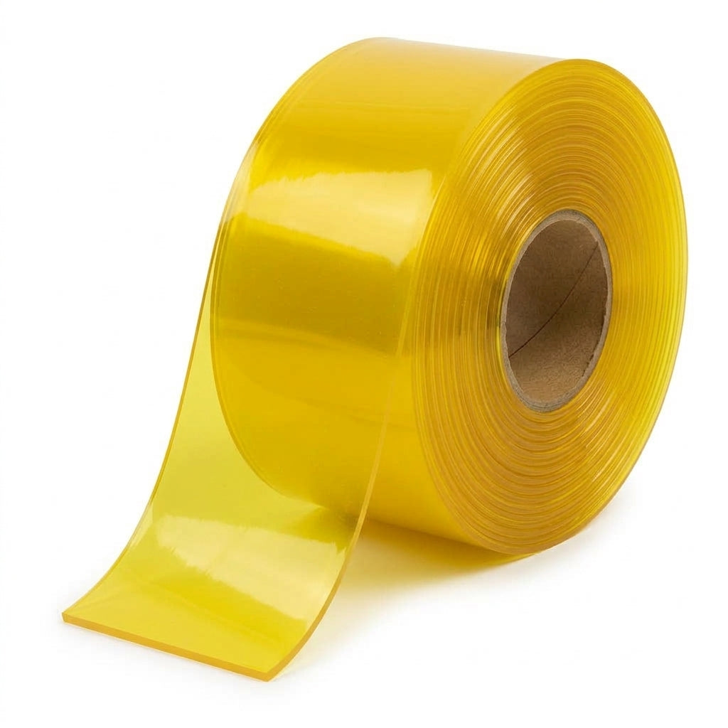 PVC Anti Insect Curtain Strip Opaque Yellow 50m Roll | Plastock