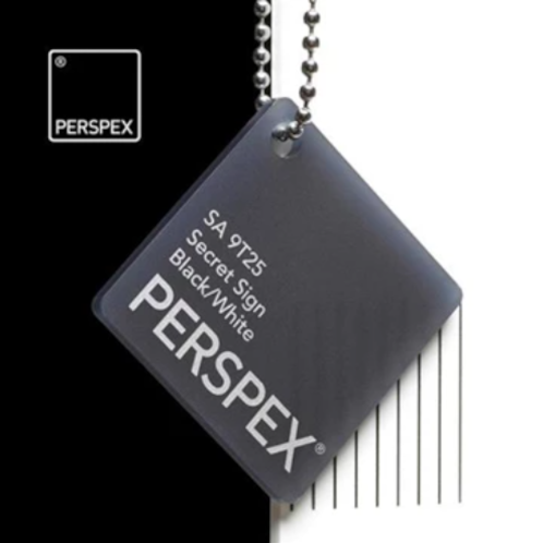 Perspex Black/White SA 9T25 Secret Sign Sheet | Plastock