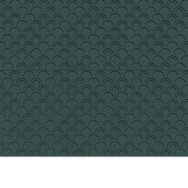 100% Recycled PET Felt ''Arcs'' Acoustic Panel Dark Green | Plastock