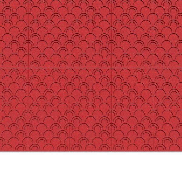 100% Recycled PET Felt ''Arcs'' Acoustic Panel Red | Plastock
