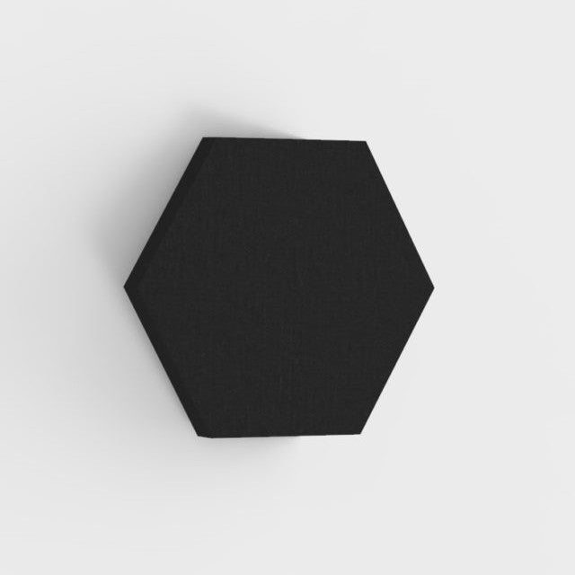 100% Recycled PET Felt Acoustic Hexagon 60mm Black | Plastock