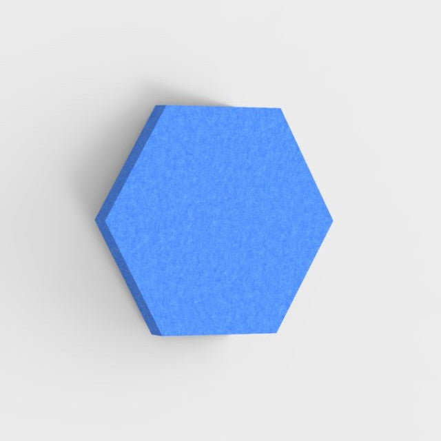 100% Recycled PET Felt Acoustic Hexagon 60mm Blue | Plastock