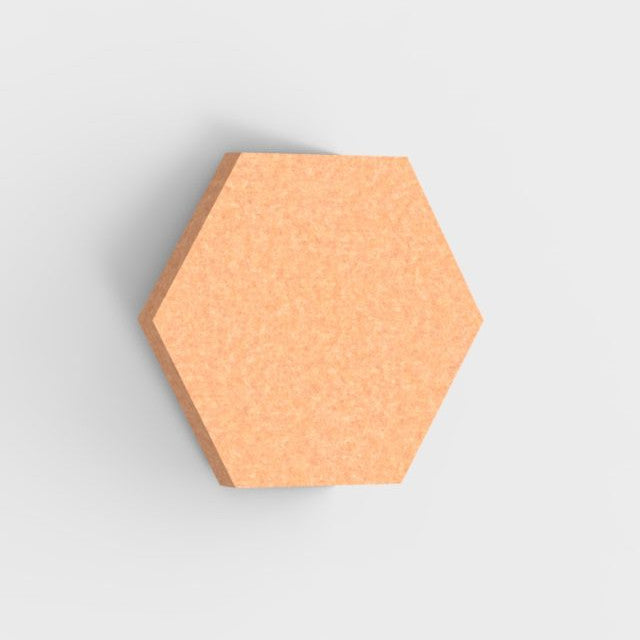100% Recycled PET Felt Acoustic Hexagon 60mm Camel | Plastock