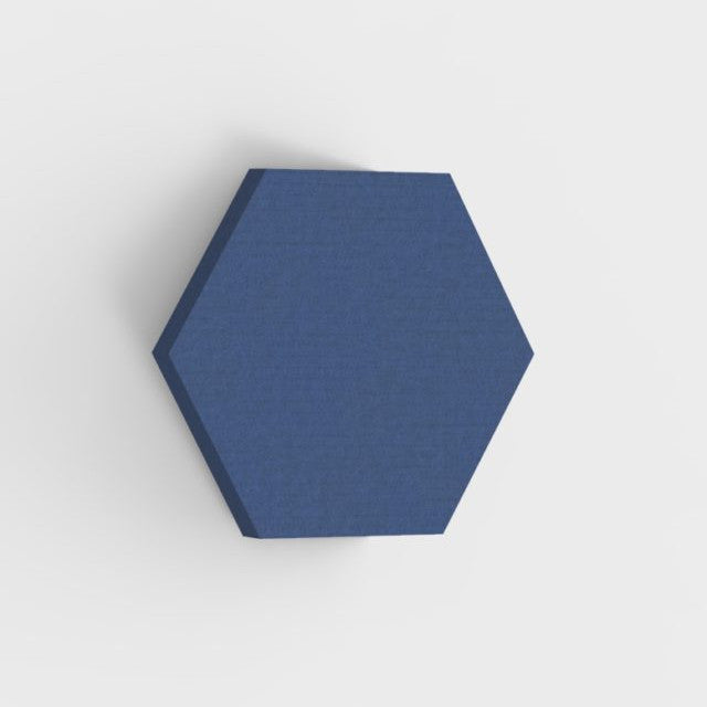 100% Recycled PET Felt Acoustic Hexagon 60mm Cobalt | Plastock