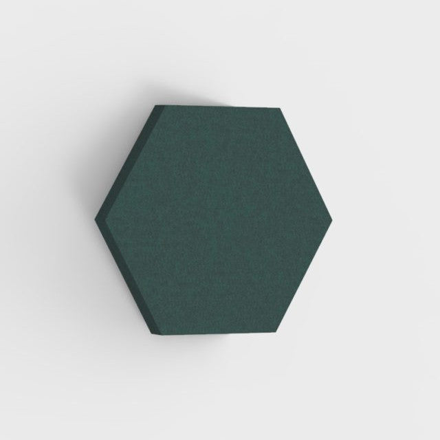 100% Recycled PET Felt Acoustic Hexagon 60mm Dark Green | Plastock