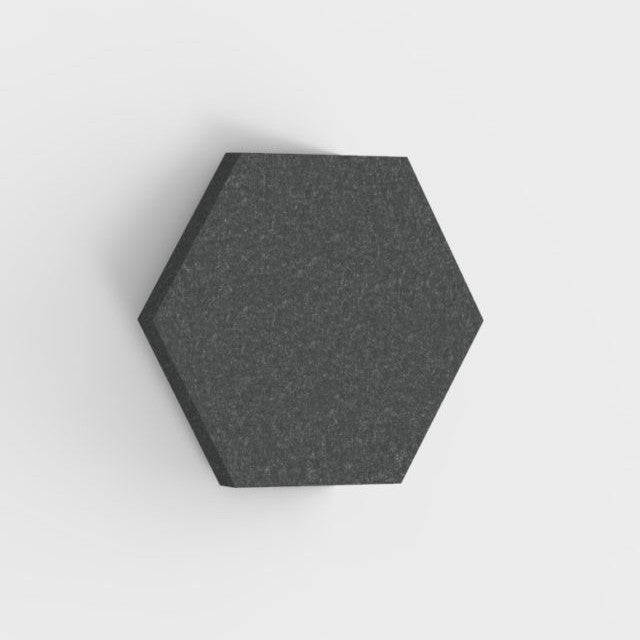 100% Recycled PET Felt Acoustic Hexagon 60mm Dark Grey | Plastock
