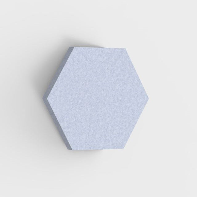 100% Recycled PET Felt Acoustic Hexagon 60mm Frost | Plastock