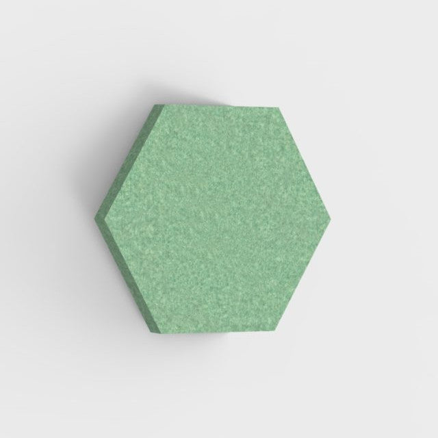 100% Recycled PET Felt Acoustic Hexagon 60mm Green | Plastock