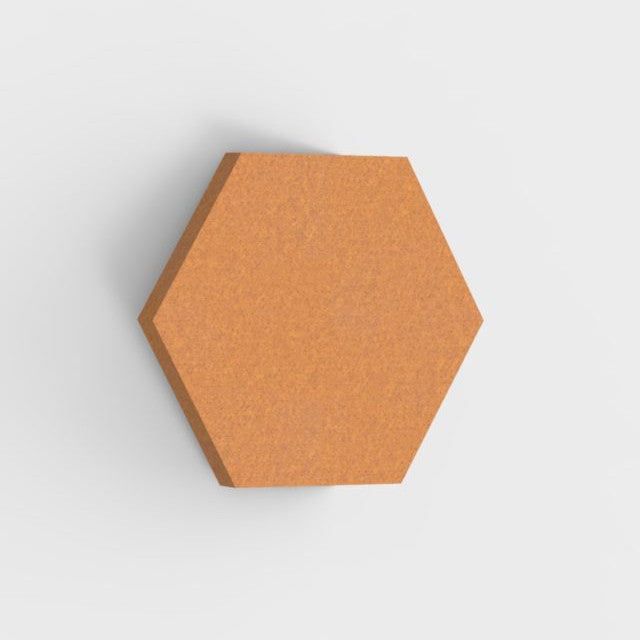 100% Recycled PET Felt Acoustic Hexagon 60mm Honey | Plastock
