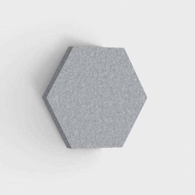 100% Recycled PET Felt Acoustic Hexagon 60mm Light Grey | Plastock