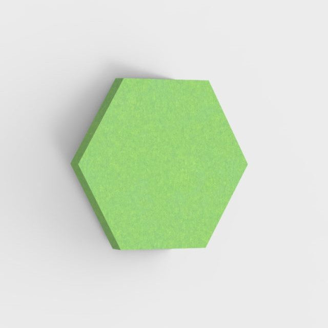 100% Recycled PET Felt Acoustic Hexagon 60mm Lime | Plastock