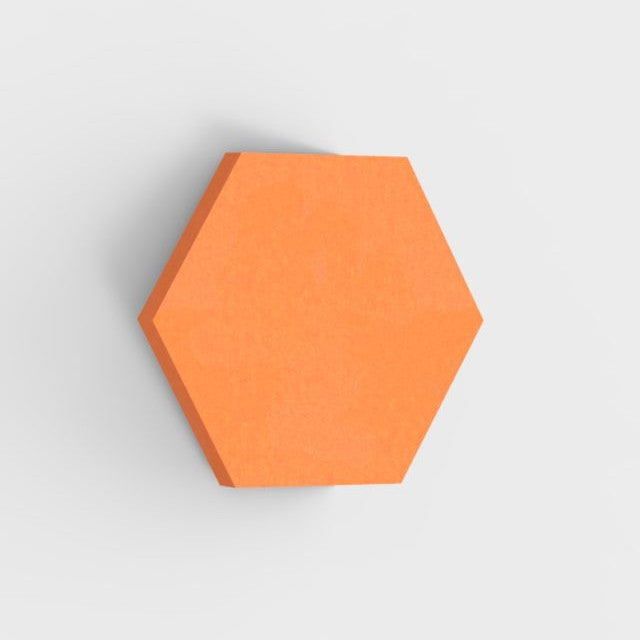 100% Recycled PET Felt Acoustic Hexagon 60mm Orange | Plastock
