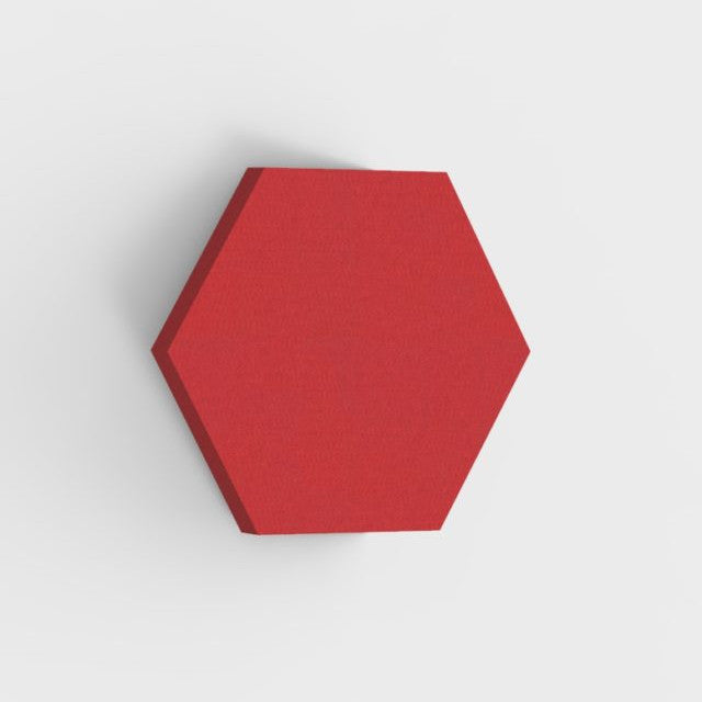 100% Recycled PET Felt Acoustic Hexagon 60mm Red | Plastock