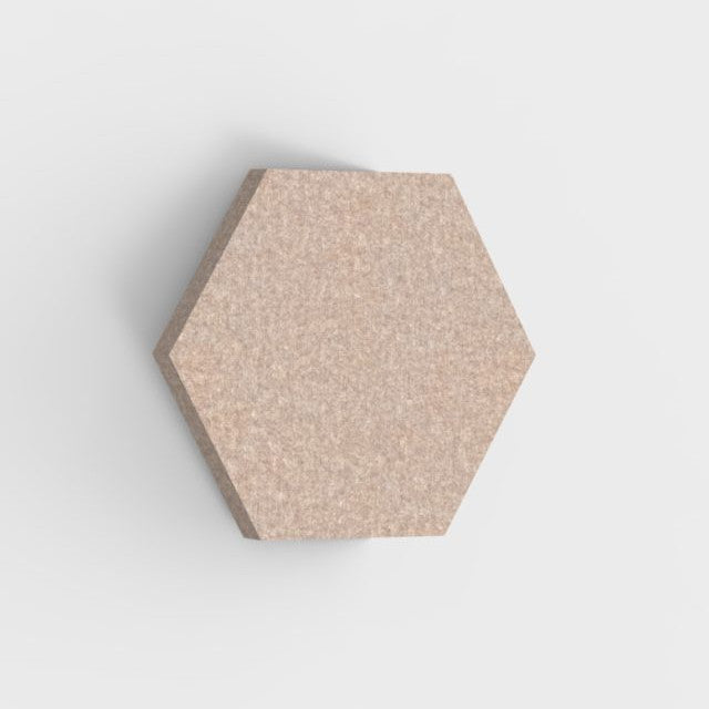 100% Recycled PET Felt Acoustic Hexagon 60mm Sand | Plastock