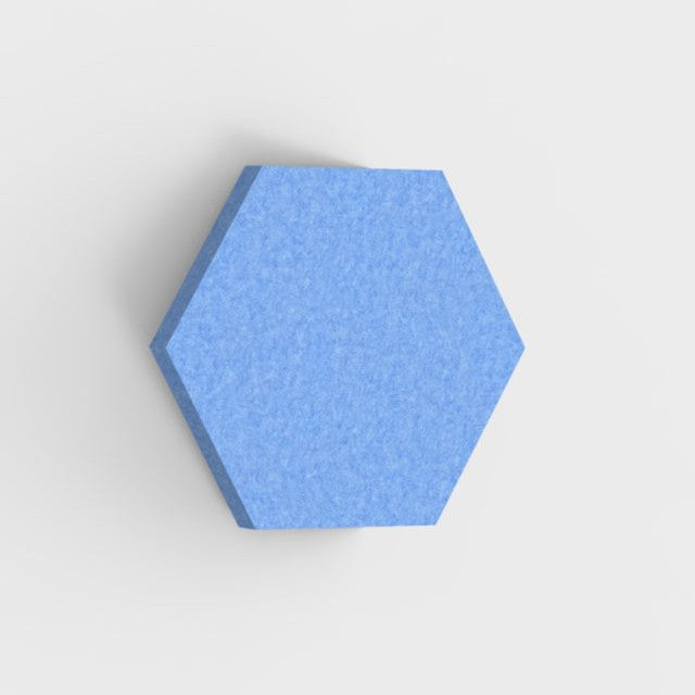 100% Recycled PET Felt Acoustic Hexagon 60mm Sky | Plastock