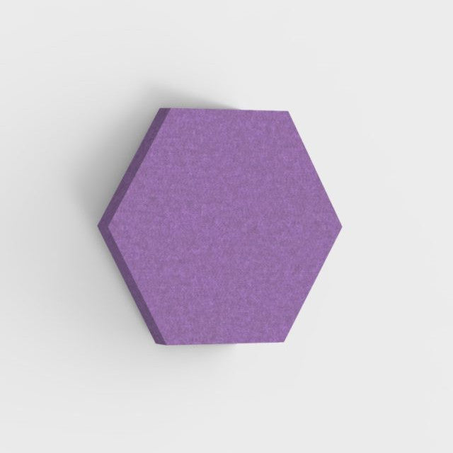 100% Recycled PET Felt Acoustic Hexagon 60mm Violet | Plastock