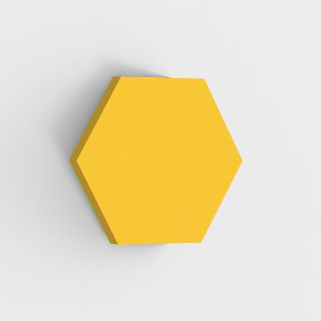 100% Recycled PET Felt Acoustic Hexagon 60mm Yellow | Plastock