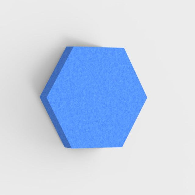 100% Recycled PET Felt Acoustic Hexagon 90mm Blue | Plastock