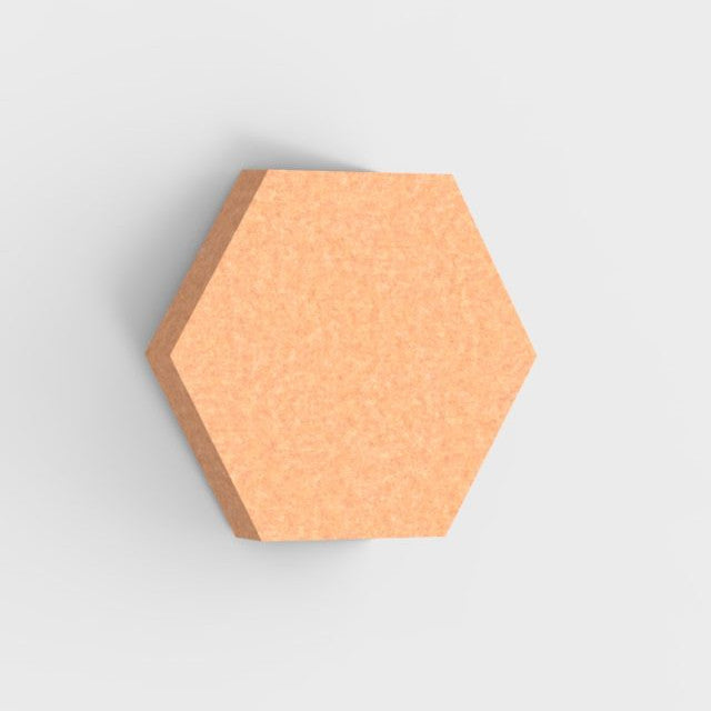 100% Recycled PET Felt Acoustic Hexagon 90mm Camel | Plastock