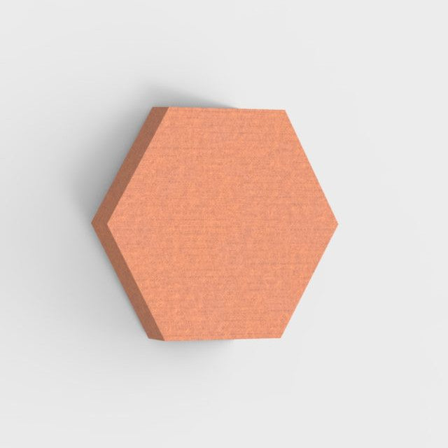 100% Recycled PET Felt Acoustic Hexagon 90mm Cinnamon | Plastock