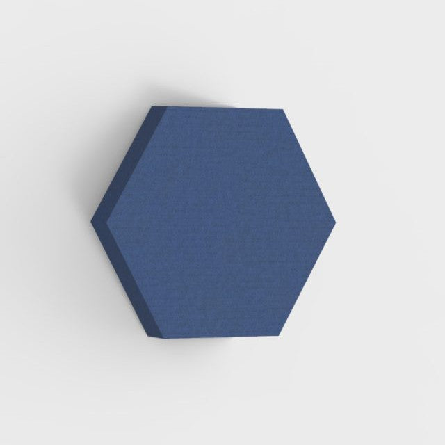 100% Recycled PET Felt Acoustic Hexagon 90mm Cobalt | Plastock
