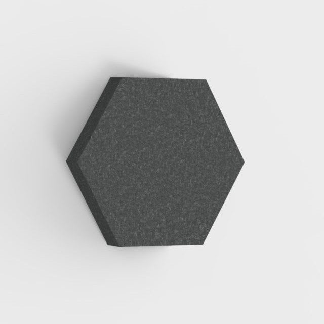 100% Recycled PET Felt Acoustic Hexagon 90mm Dark Grey | Plastock