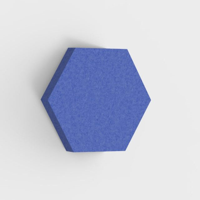 100% Recycled PET Felt Acoustic Hexagon 90mm Denim | Plastock