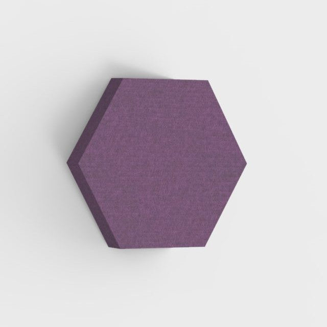 100% Recycled PET Felt Acoustic Hexagon 90mm Grape | Plastock