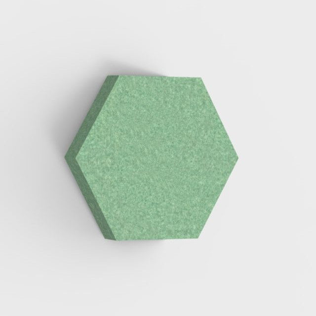 100% Recycled PET Felt Acoustic Hexagon 90mm Green | Plastock