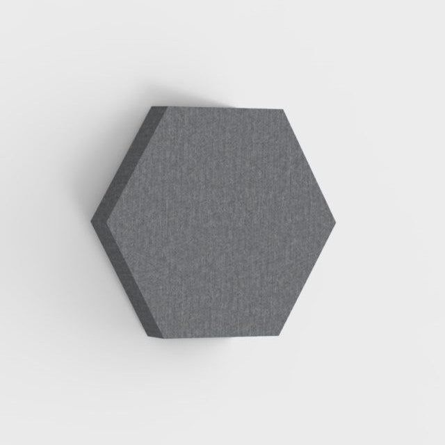 100% Recycled PET Felt Acoustic Hexagon 90mm Grey | Plastock