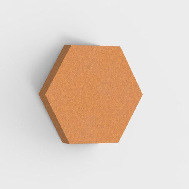100% Recycled PET Felt Acoustic Hexagon 90mm Honey | Plastock