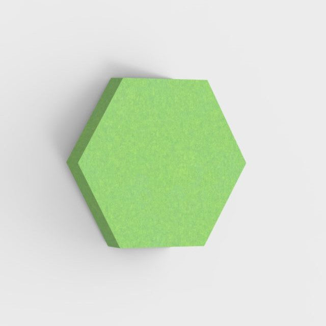 100% Recycled PET Felt Acoustic Hexagon 90mm Lime | Plastock