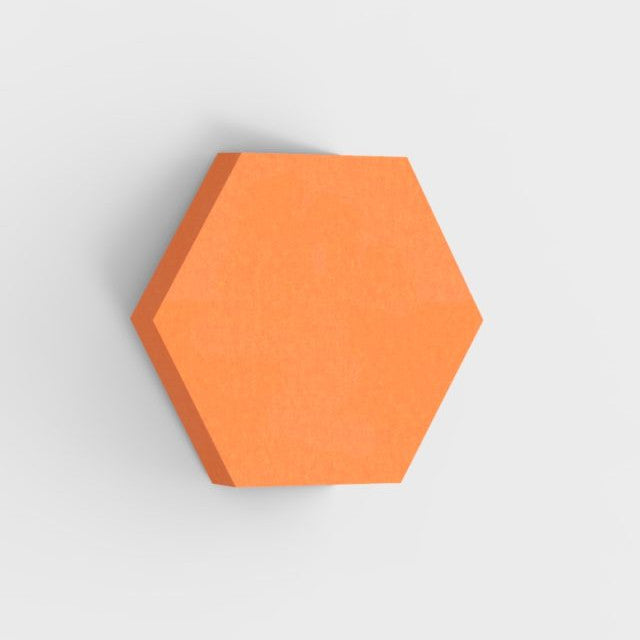 100% Recycled PET Felt Acoustic Hexagon 90mm Orange | Plastock