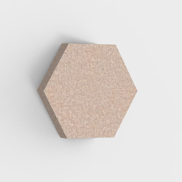 100% Recycled PET Felt Acoustic Hexagon 90mm Sand | Plastock