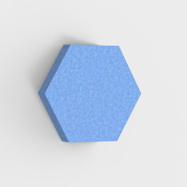 100% Recycled PET Felt Acoustic Hexagon 90mm Sky | Plastock