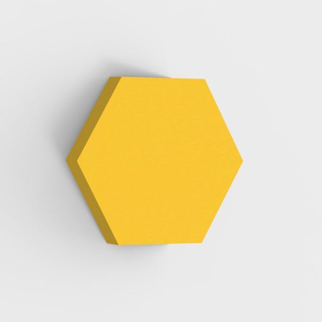 100% Recycled PET Felt Acoustic Hexagon 90mm Yellow | Plastock
