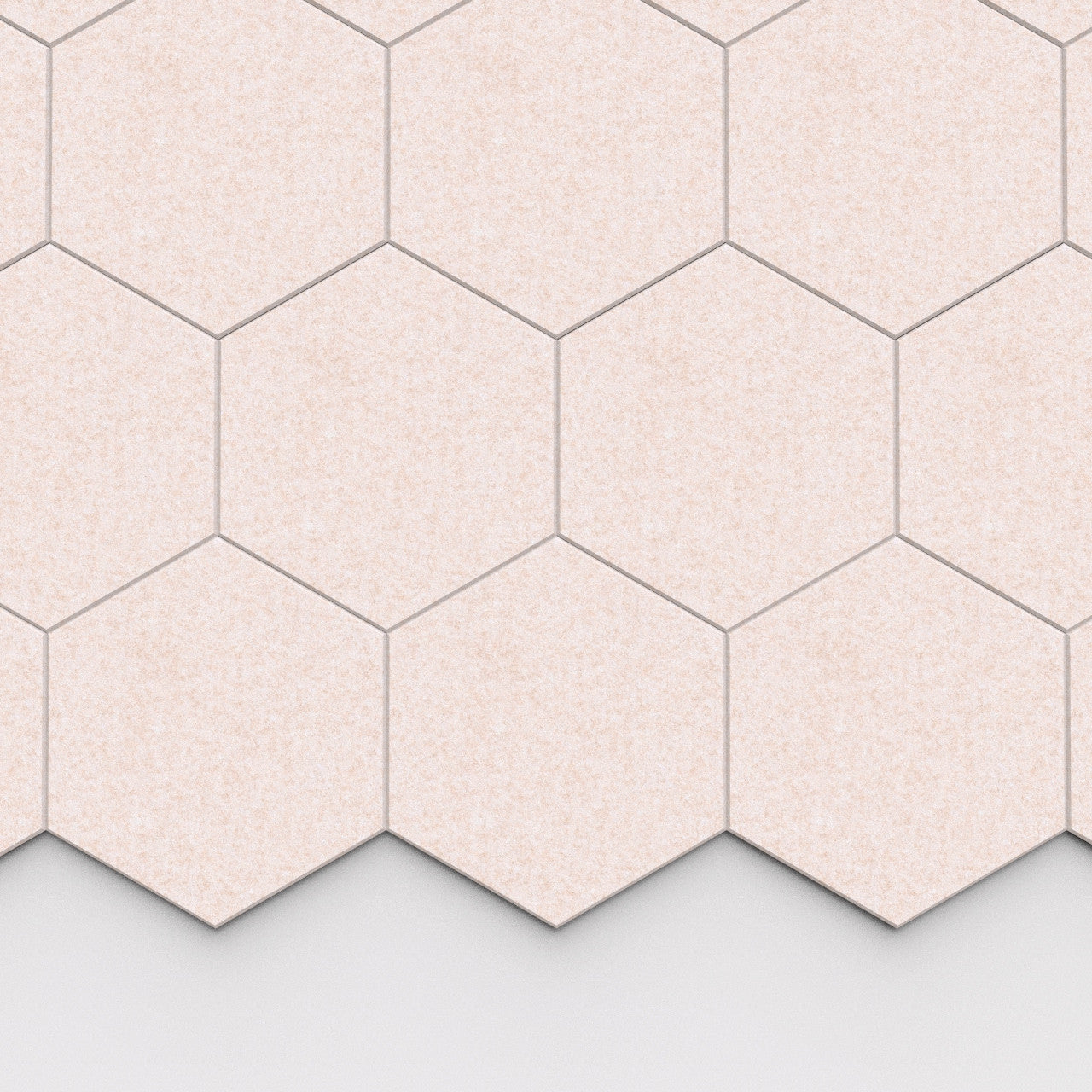 100% Recycled PET Felt Hexagon Plain Large Acoustic Tile Beige | Plastock