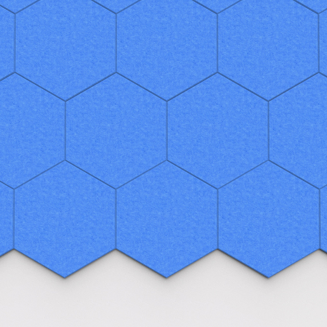 100% Recycled PET Felt Hexagon Plain Large Acoustic Tile Blue | Plastock