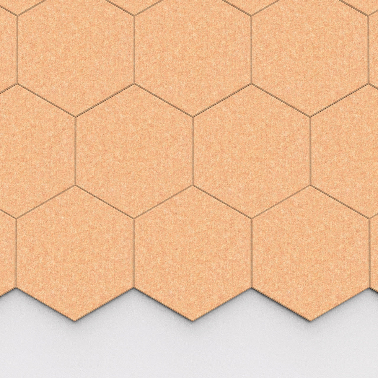 100% Recycled PET Felt Hexagon Plain Large Acoustic Tile Camel | Plastock