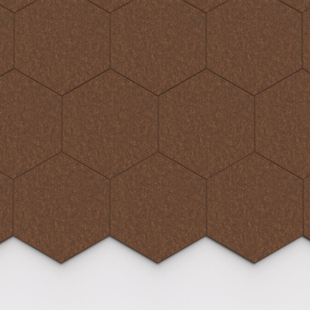 100% Recycled PET Felt Hexagon Plain Large Acoustic Tile Coconut | Plastock
