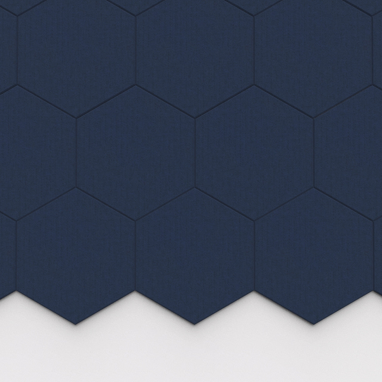 100% Recycled PET Felt Hexagon Plain Large Acoustic Tile Dark Blue | Plastock