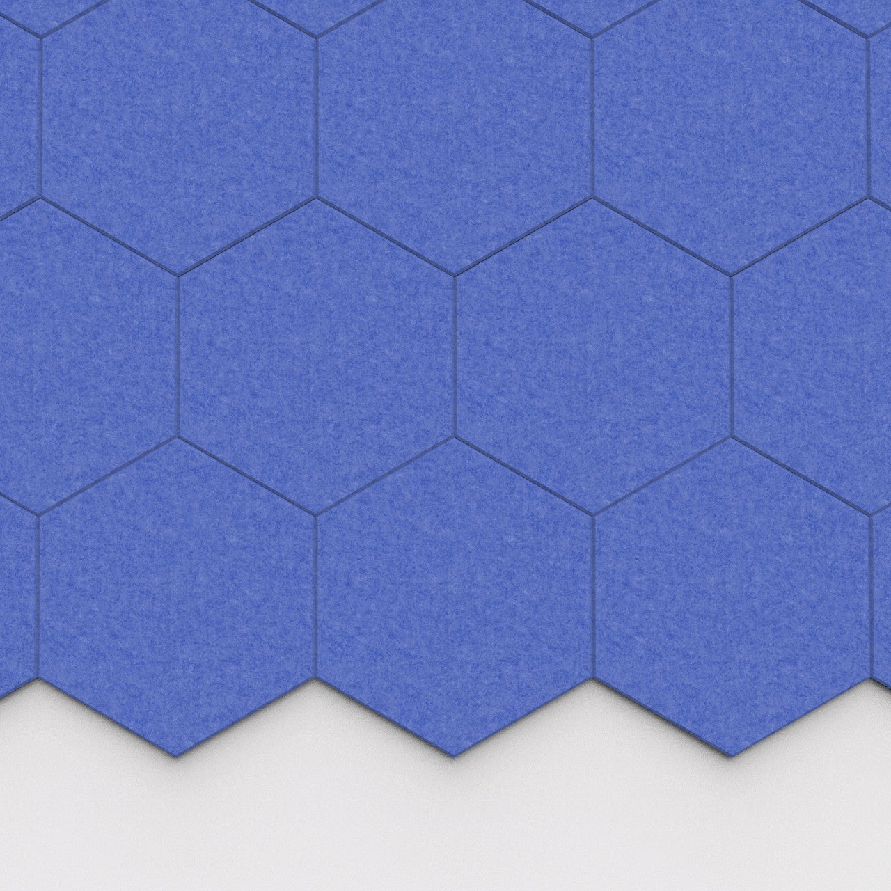 100% Recycled PET Felt Hexagon Plain Large Acoustic Tile Denim | Plastock