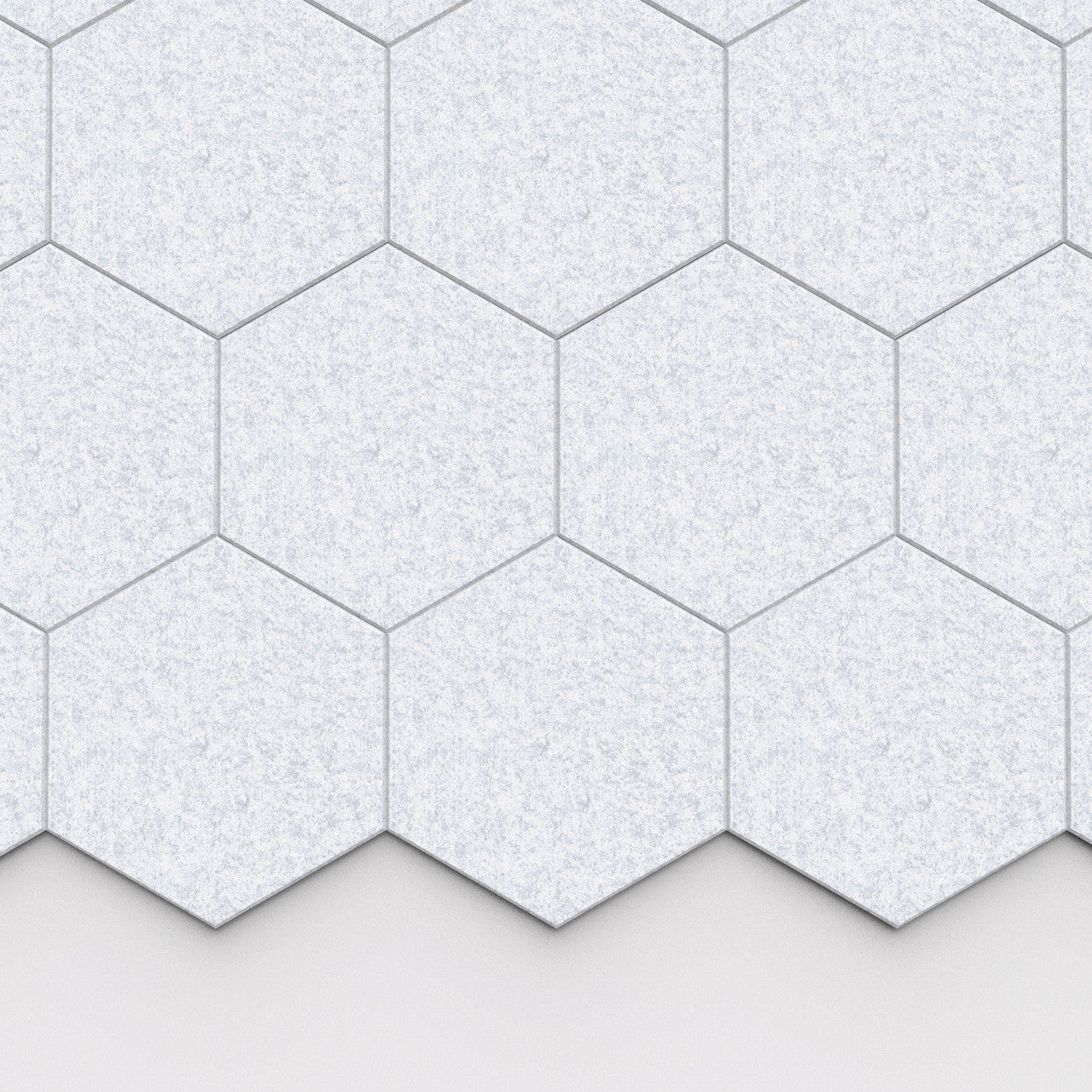 100% Recycled PET Felt Hexagon Plain Large Acoustic Tile Marble | Plastock