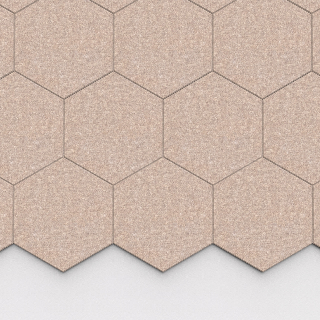100% Recycled PET Felt Hexagon Plain Large Acoustic Tile Sand | Plastock