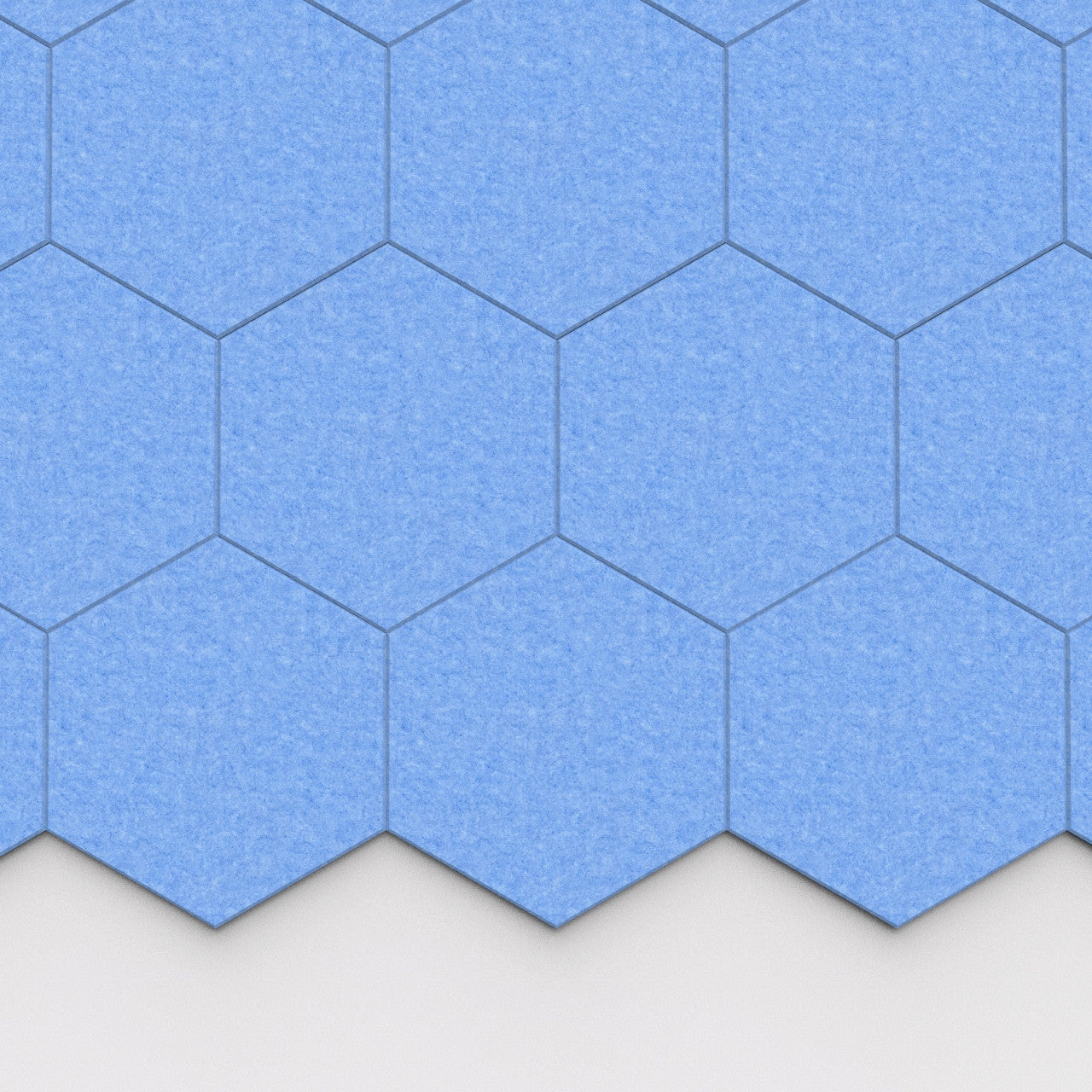 100% Recycled PET Felt Hexagon Plain Large Acoustic Tile Sky | Plastock